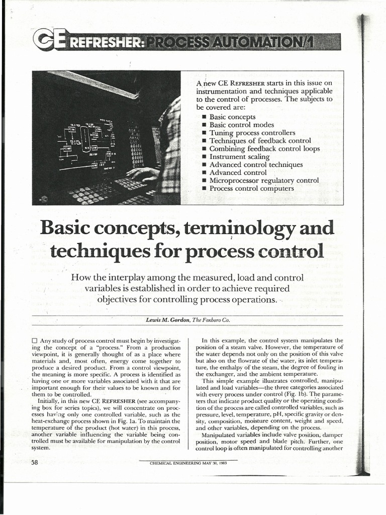 Basic Concepts Terminology and Techniques For Process Control | PDF ...