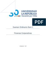 Examen Ítem 1 Finanzas Corporativas