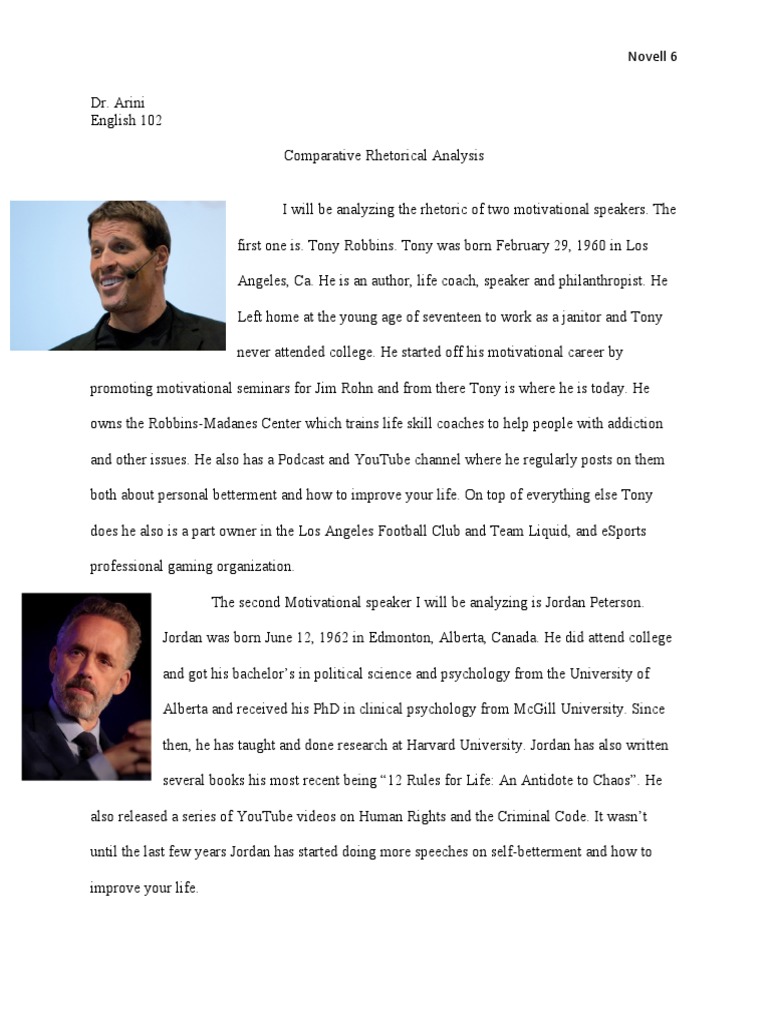 Comparative Rhetorical Analysis | PDF | Self-Improvement