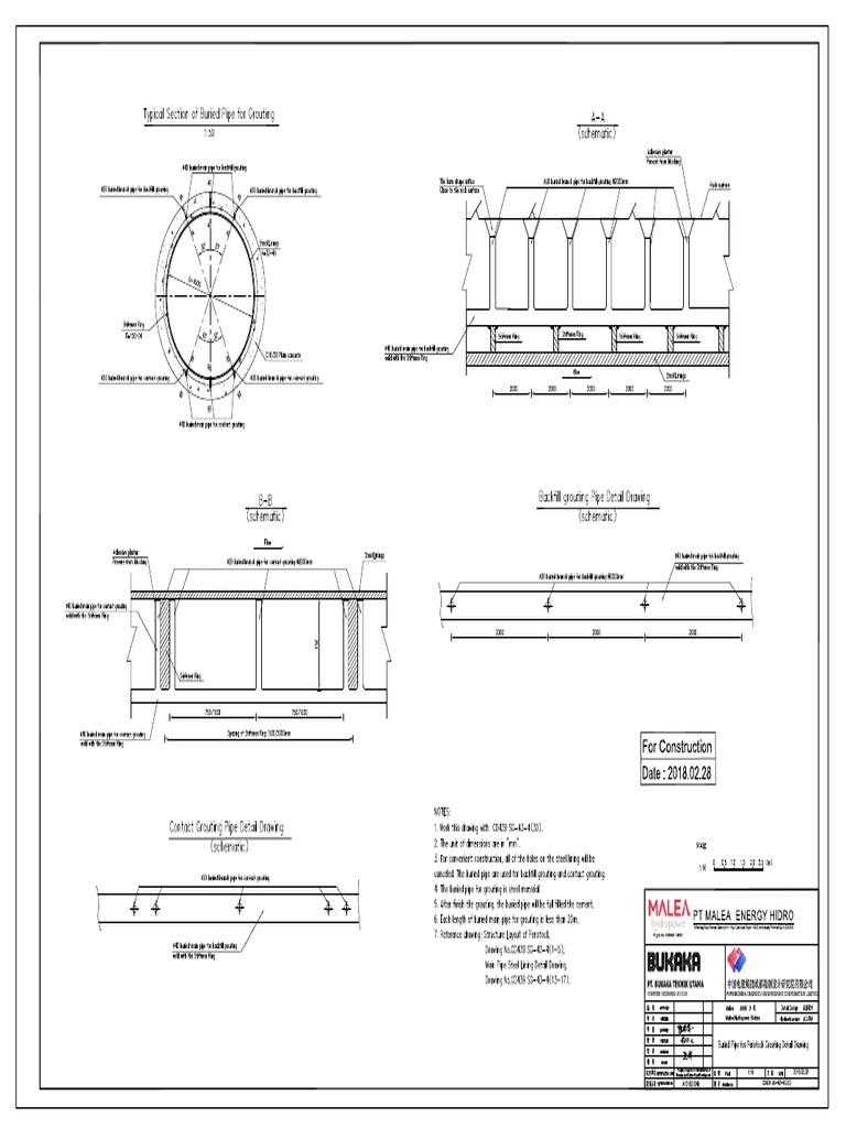 Detail drawingCD439 SG434 (30) Buried Pipe For Penstock Grouting Detail Drawing20180228 PDF
