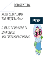 Dua' Before Study Rabbi Zidni Ilman War Zuqni Fahman: O Allah Increase Me in Knowledge and True Understanding