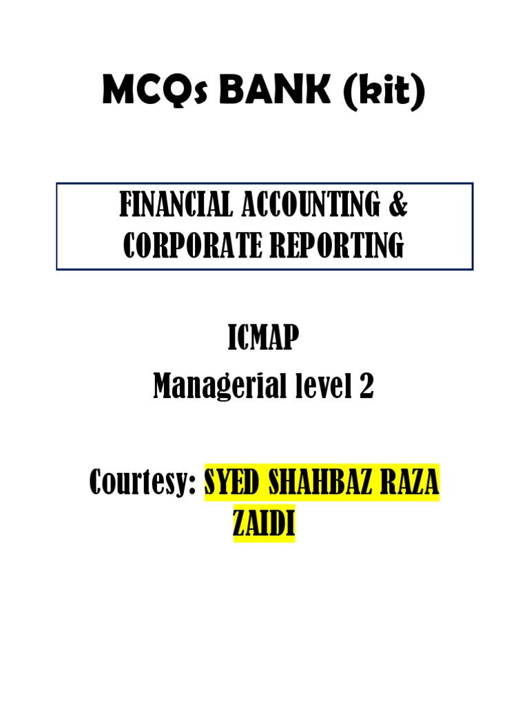 Fa Mcqs (Icap) PDF Retained Earnings Cash Flow Statement