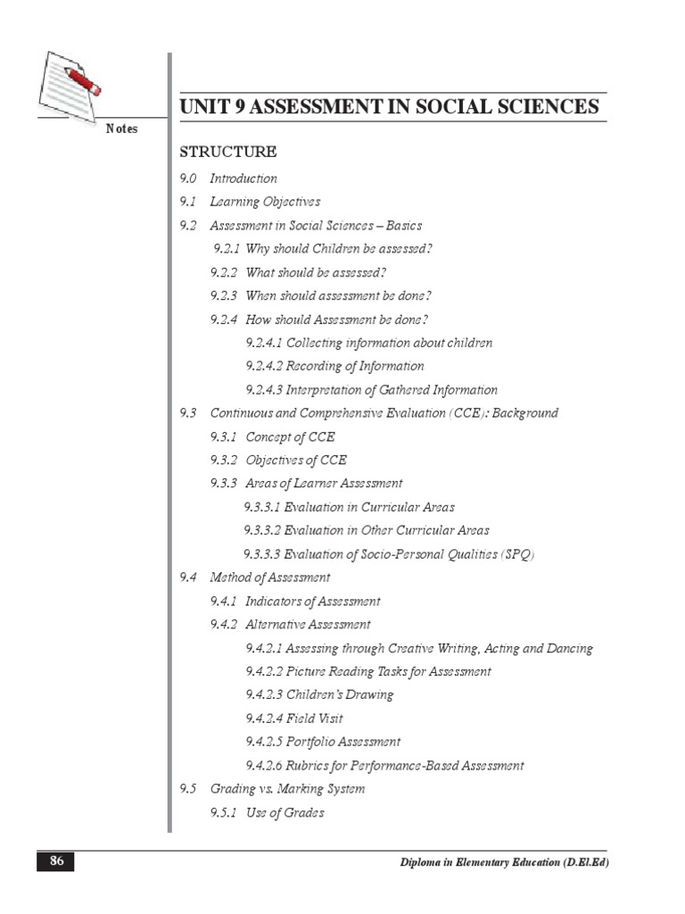Assessment in Social Sciences PDF Educational Assessment Curriculum