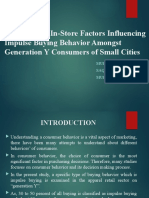 Personal and In-Store Factors Influencing Impulse Buying Behavior Amongst Generation Y Consumers of Small Cities