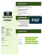 Numan Ahmed's Resume - Education, Experience & Skills