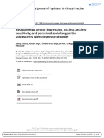 Relationships Among Depression, Anxiety, Anxiety Sensitivity, and Perceived Social Support in Adolescents With Conversion Disorder