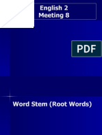 Meeting 8 - Word Stems