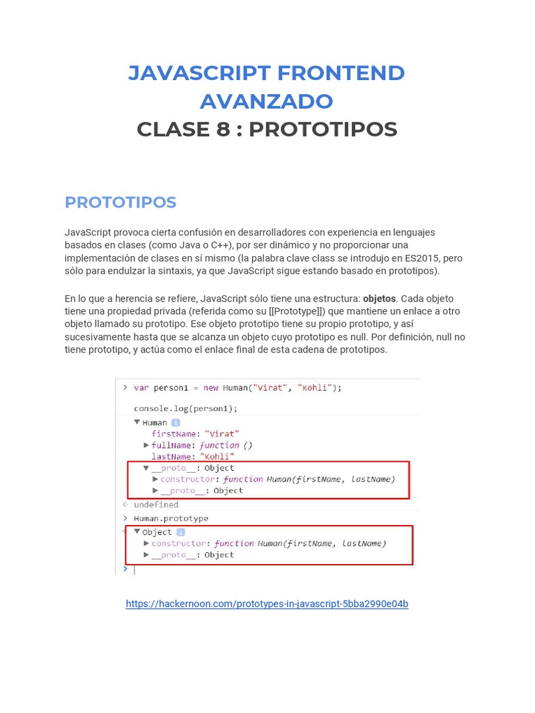 Javascript 8 Prototipos | PDF | Objeto (informática) | Lenguaje de ...