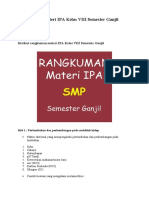 Rangkuman Materi IPA Kelas VIII Semester Ganjil & Genap