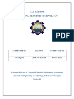 Lab Reprot Chemical Reactor Technology: Submitted To Reg#No Submitted by