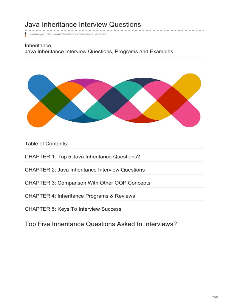 Inheritance java inheritance interview questions programs and examples