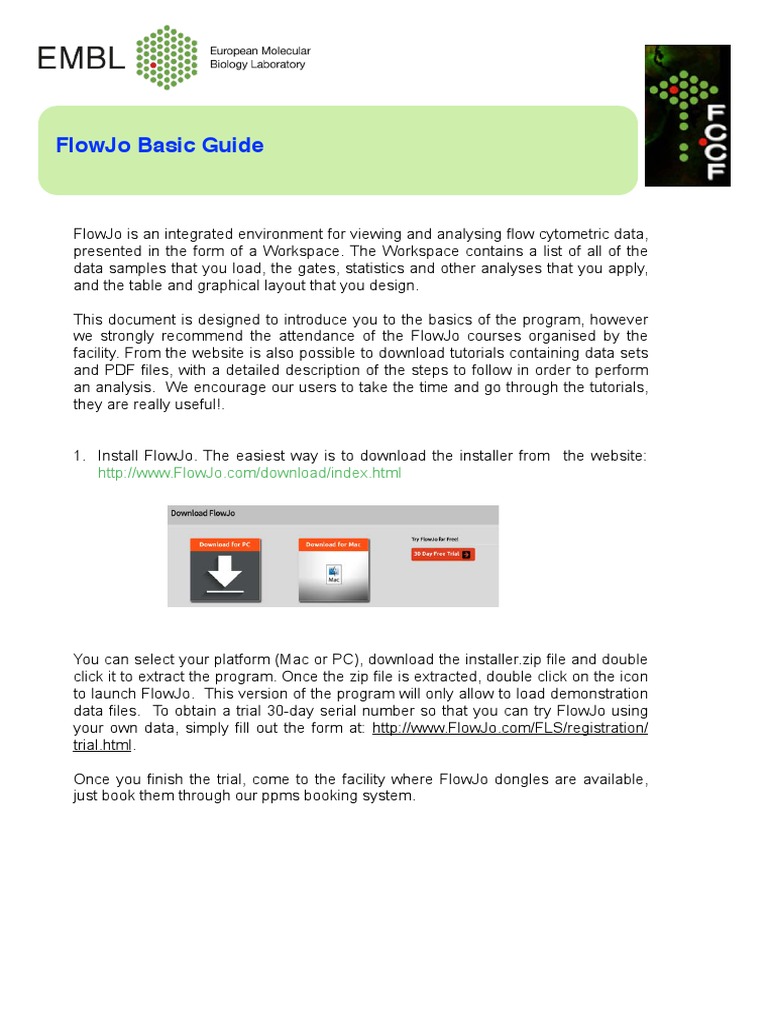 FlowJo Basic User Guide | PDF | Page Layout | Double Click