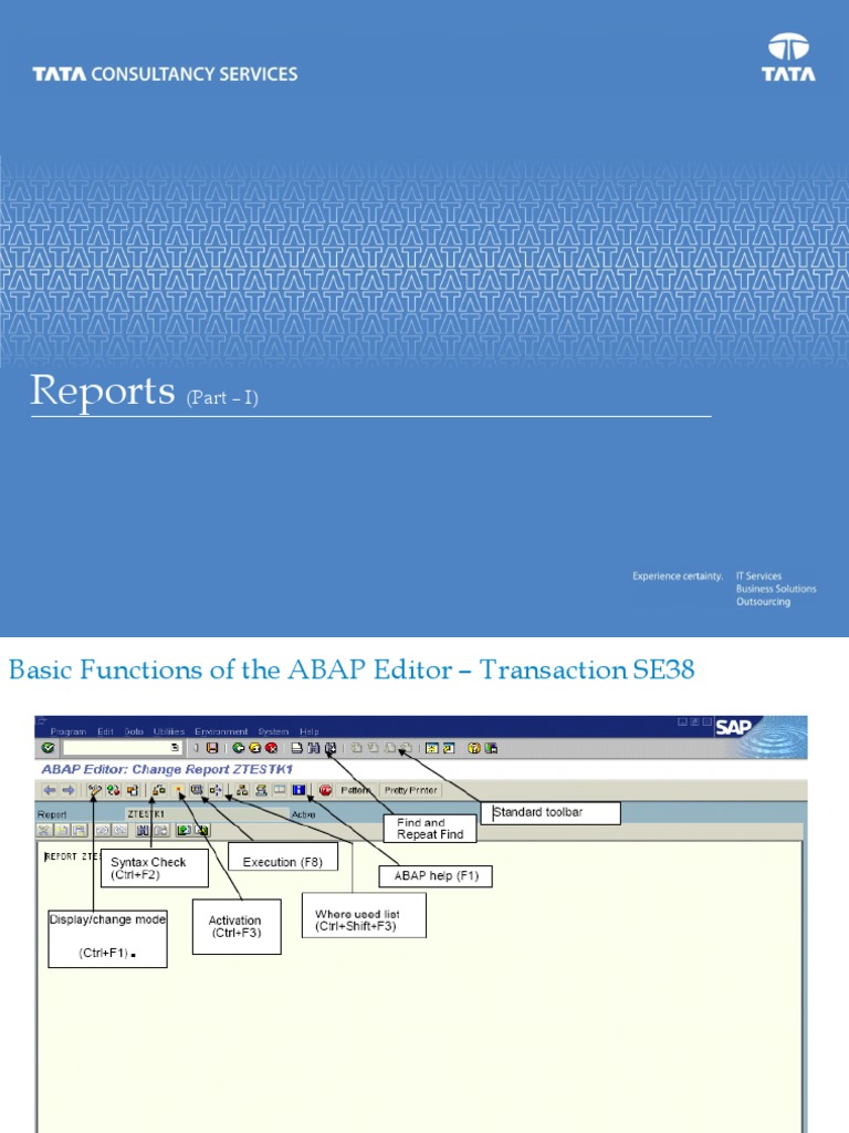 3 SAP ABAP Reports Part 1 | PDF | Parameter (Computer Programming ...