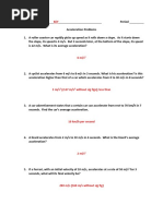 Acceleration Practice Answer Key