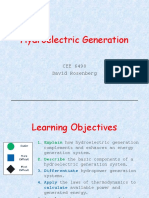 Hydroelectric Generation: CEE 6490 David Rosenberg