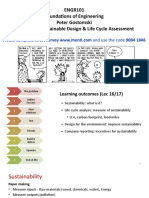 ENGR101 Foundations of Engineering Peter Gostomski Lecture 16 - Sustainable Design & Life Cycle Assessment