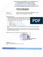 Pengumuman Kelulusan Peserta PKKMB FT UPR Tahun 2020