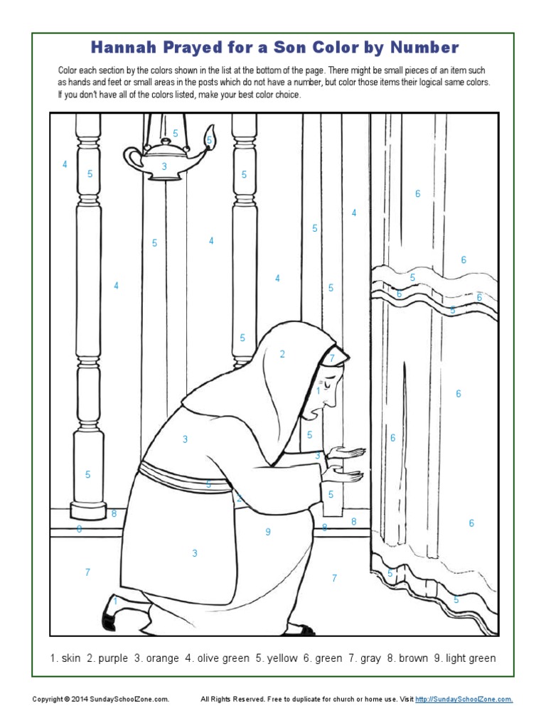 Hannah Prayed For A Son Color by Number | PDF | Qualia | Color