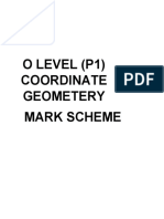 O Level (P1) Coordinate Geometery Mark Scheme