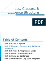 2405 Unit 2-Phrases, Clauses, Sentence Structure