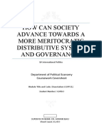 How Can Society Advance Towards A More Meritocratic Distributive System and Governance?