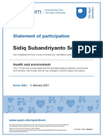 Sidiq Subandriyanto Setyawan: Statement of Participation