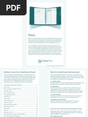 Franklin Covey Sample Planner