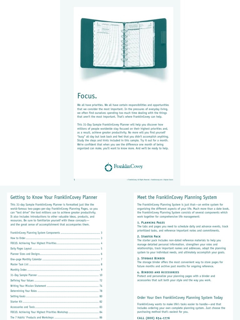 franklin covey sample planner time management