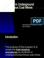 Blasting in Underground Bituminous Coal Mines: Pennsylvania Bureau of Deep Mine Safety