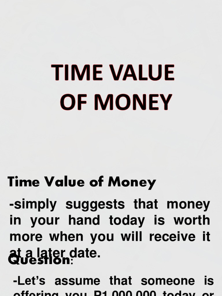 Module 5 Basic Time Value of Money PDF Present Value Time Value