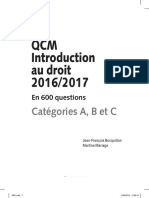 QCM Au Droit 2016/2017: Catégories A, B Et C