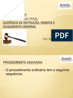 Audiencia de Instrução, Debates e