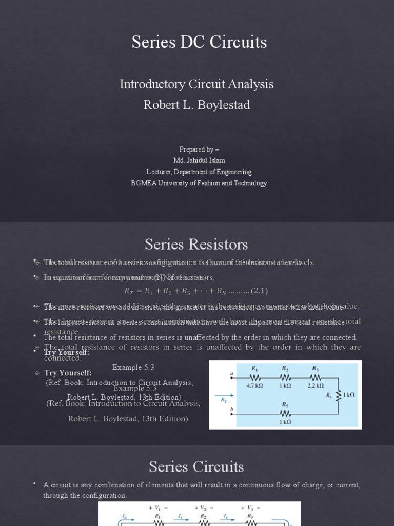 Lecture 2 - Series DC Circuits | PDF | Electrical Network | Series And ...