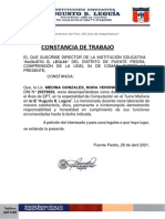 Constancia de Trabajo - Profesor Nora Medina