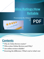 Online Ratings:How Reliable: Presentation By-Abhijeet Bhattacharya UID-20MBA1423 Section-D