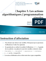 Chapitre 3. Les Actions Algorithmiques&Programmation Simples