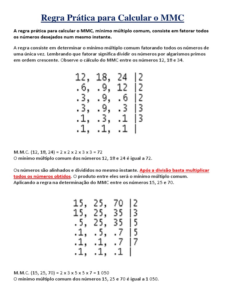 MMC - MÍNIMO MÚLTIPLO COMUM, MMC 5 e 6ano