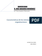 Características de Los Sistemas en Las Organizaciones