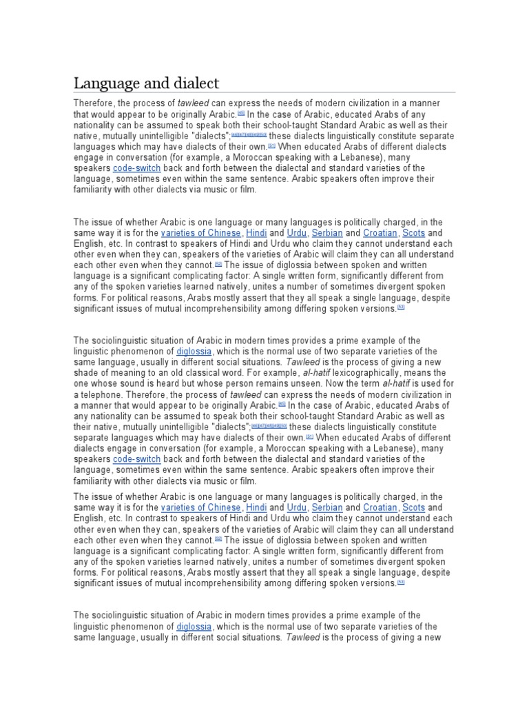 Language and Dialect: Code-Switch | PDF | Arabic | Dialect
