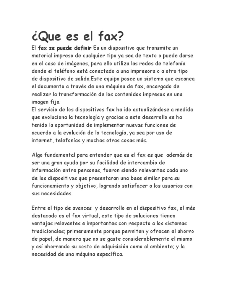 Definición y función del fax | PDF | Fax | Televisión