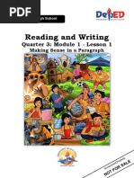 Reading and Writing: Quarter 3: Module 1 - Lesson 1