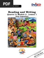 Reading and Writing: Quarter 3: Module 2 - Lesson 1