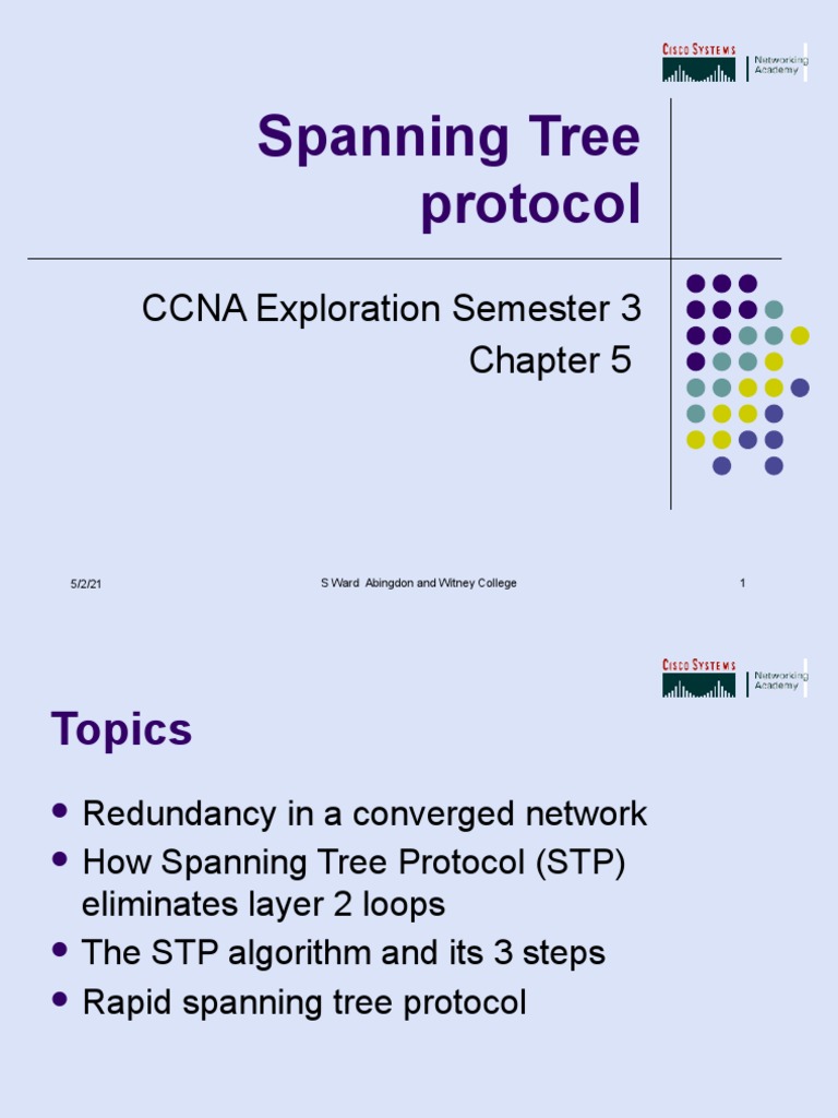 Spanning Tree Protocol Overview | PDF | Telecommunications | Internet ...