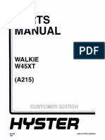 Hyster Walkie A215 (W45XT) Forklift Parts Manual