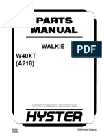 Hyster Walkie A218 (W40XT) Forklift Parts Manual