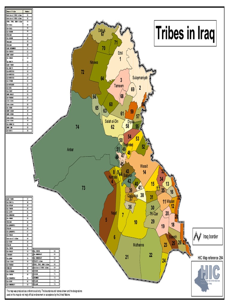 Iraqi Tribal Map and Listings | PDF | Iraq | Western Asia