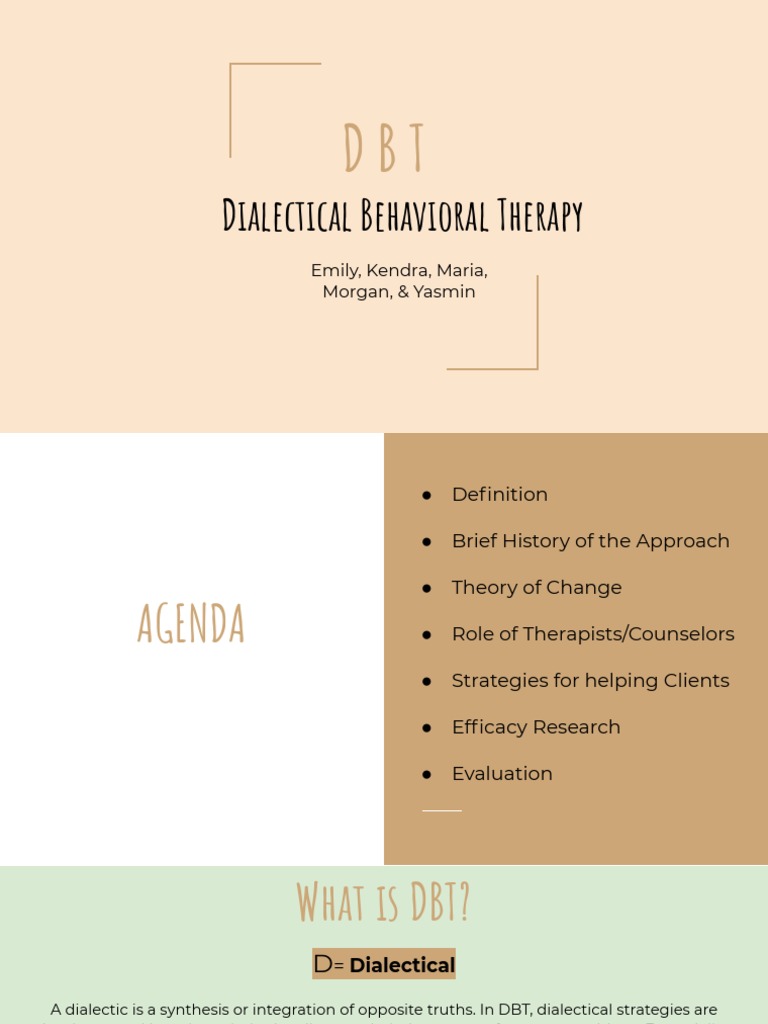 DBT Dialectical Behavioral Therapy | PDF | Dialectical Behavior Therapy ...