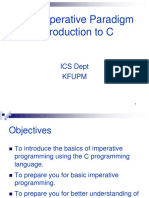 The Imperative Paradigm Introduction To C: ICS Dept Kfupm