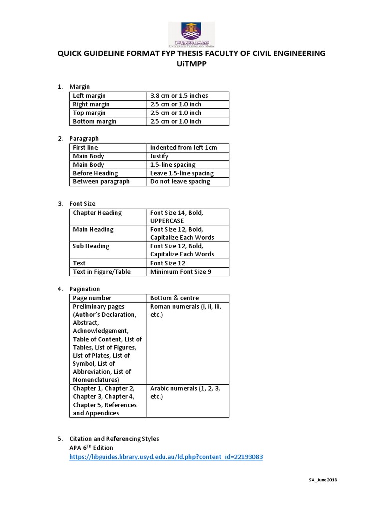 FYP Thesis Format Guidelines | PDF | Thesis | Paragraph