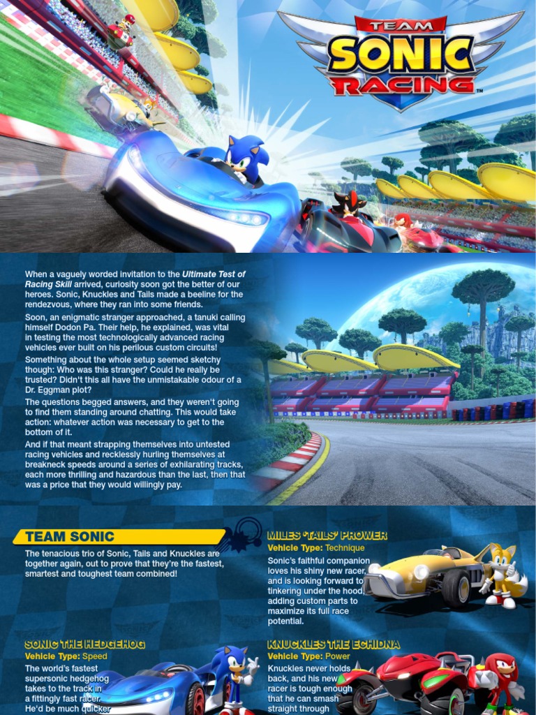 Team Sonic Racing Manual - PC Steam | PDF | Trademark